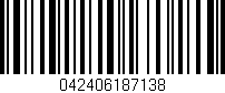 Código de barras (EAN, GTIN, SKU, ISBN): '042406187138'
