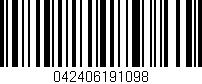 Código de barras (EAN, GTIN, SKU, ISBN): '042406191098'