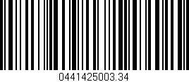 Código de barras (EAN, GTIN, SKU, ISBN): '0441425003.34'