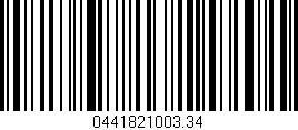 Código de barras (EAN, GTIN, SKU, ISBN): '0441821003.34'