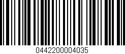Código de barras (EAN, GTIN, SKU, ISBN): '0442200004035'