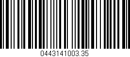 Código de barras (EAN, GTIN, SKU, ISBN): '0443141003.35'