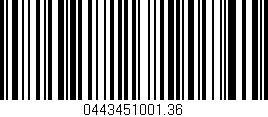 Código de barras (EAN, GTIN, SKU, ISBN): '0443451001.36'