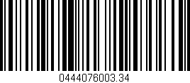 Código de barras (EAN, GTIN, SKU, ISBN): '0444076003.34'