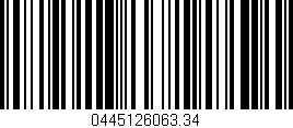 Código de barras (EAN, GTIN, SKU, ISBN): '0445126063.34'