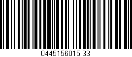 Código de barras (EAN, GTIN, SKU, ISBN): '0445156015.33'