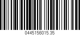 Código de barras (EAN, GTIN, SKU, ISBN): '0445156015.35'