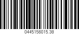 Código de barras (EAN, GTIN, SKU, ISBN): '0445156015.38'
