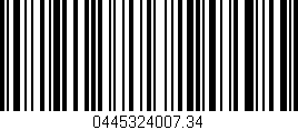 Código de barras (EAN, GTIN, SKU, ISBN): '0445324007.34'