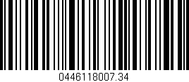 Código de barras (EAN, GTIN, SKU, ISBN): '0446118007.34'