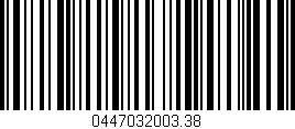 Código de barras (EAN, GTIN, SKU, ISBN): '0447032003.38'