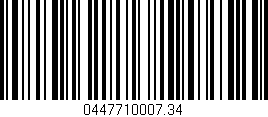 Código de barras (EAN, GTIN, SKU, ISBN): '0447710007.34'