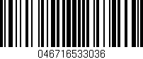 Código de barras (EAN, GTIN, SKU, ISBN): '046716533036'