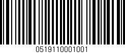 Código de barras (EAN, GTIN, SKU, ISBN): '0519110001001'