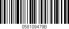 Código de barras (EAN, GTIN, SKU, ISBN): '058109479B'