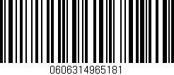 Código de barras (EAN, GTIN, SKU, ISBN): '0606314965181'