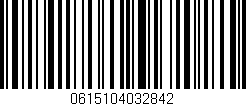 Código de barras (EAN, GTIN, SKU, ISBN): '0615104032842'