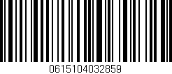 Código de barras (EAN, GTIN, SKU, ISBN): '0615104032859'