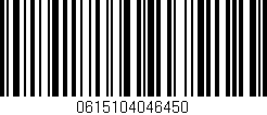 Código de barras (EAN, GTIN, SKU, ISBN): '0615104046450'