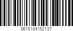 Código de barras (EAN, GTIN, SKU, ISBN): '0615104152137'