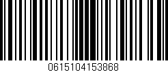 Código de barras (EAN, GTIN, SKU, ISBN): '0615104153868'