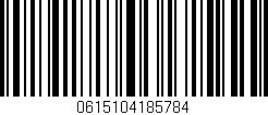 Código de barras (EAN, GTIN, SKU, ISBN): '0615104185784'