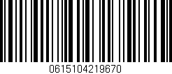 Código de barras (EAN, GTIN, SKU, ISBN): '0615104219670'