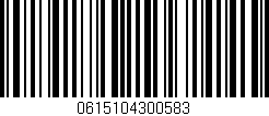 Código de barras (EAN, GTIN, SKU, ISBN): '0615104300583'