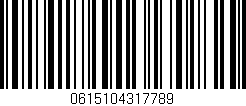 Código de barras (EAN, GTIN, SKU, ISBN): '0615104317789'