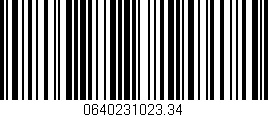 Código de barras (EAN, GTIN, SKU, ISBN): '0640231023.34'