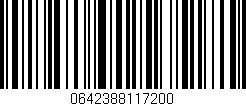 Código de barras (EAN, GTIN, SKU, ISBN): '0642388117200'