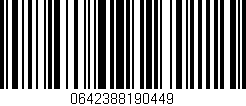 Código de barras (EAN, GTIN, SKU, ISBN): '0642388190449'