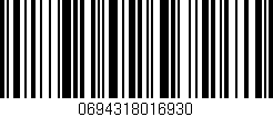 Código de barras (EAN, GTIN, SKU, ISBN): '0694318016930'