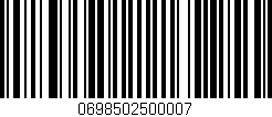 Código de barras (EAN, GTIN, SKU, ISBN): '0698502500007'