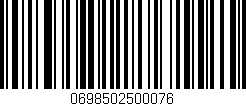 Código de barras (EAN, GTIN, SKU, ISBN): '0698502500076'
