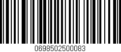 Código de barras (EAN, GTIN, SKU, ISBN): '0698502500083'