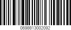Código de barras (EAN, GTIN, SKU, ISBN): '0698813002092'