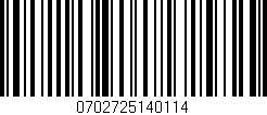 Código de barras (EAN, GTIN, SKU, ISBN): '0702725140114'