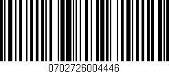 Código de barras (EAN, GTIN, SKU, ISBN): '0702726004446'