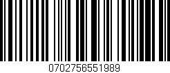 Código de barras (EAN, GTIN, SKU, ISBN): '0702756551989'