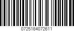 Código de barras (EAN, GTIN, SKU, ISBN): '0725184072611'