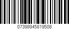 Código de barras (EAN, GTIN, SKU, ISBN): '07398945819508'