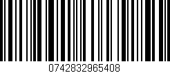Código de barras (EAN, GTIN, SKU, ISBN): '0742832965408'