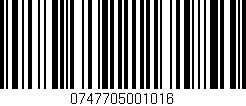 Código de barras (EAN, GTIN, SKU, ISBN): '0747705001016'