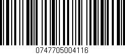 Código de barras (EAN, GTIN, SKU, ISBN): '0747705004116'