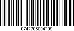 Código de barras (EAN, GTIN, SKU, ISBN): '0747705004789'