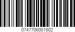 Código de barras (EAN, GTIN, SKU, ISBN): '0747706001602'