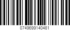 Código de barras (EAN, GTIN, SKU, ISBN): '0749699140481'