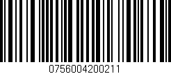 Código de barras (EAN, GTIN, SKU, ISBN): '0756004200211'