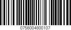Código de barras (EAN, GTIN, SKU, ISBN): '0756004800107'